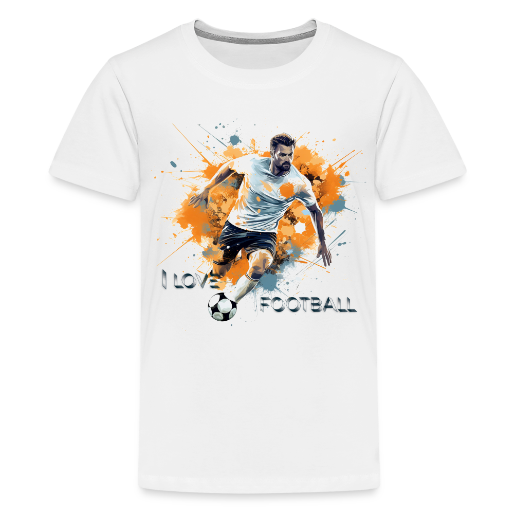 I love football Teenager Premium T-Shirt - weiß