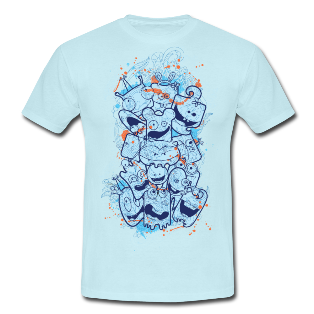 Cooles Herren T-Shirt mit verrückten Köpfen - Sky