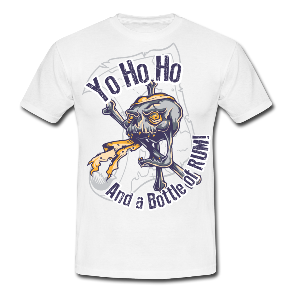 Cooles Herren T-Shirt Yo Ho Ho And a Bottle of RUM! - Weiß