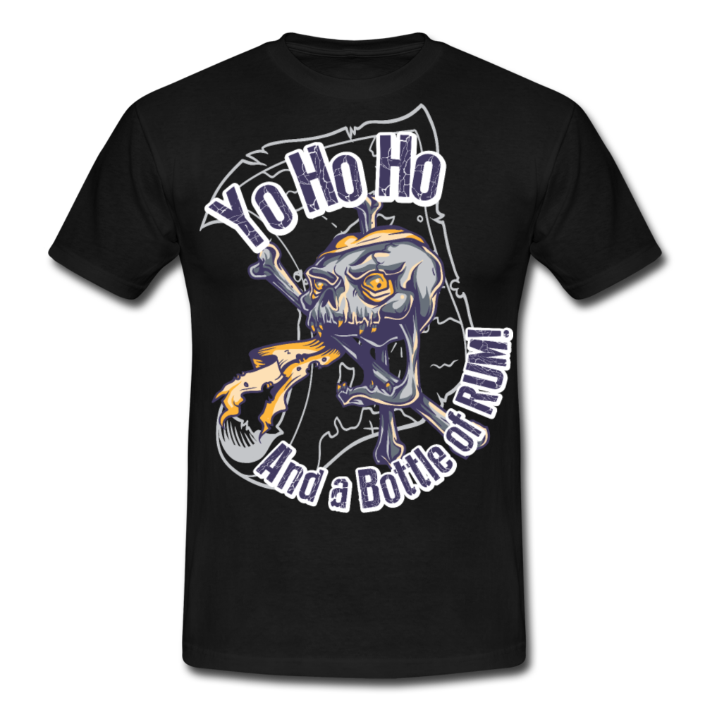 Cooles Herren T-Shirt Yo Ho Ho And a Bottle of RUM! - Schwarz