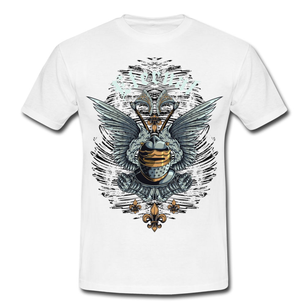 Cooles Herren T-Shirt Eternal mit Mittelalterliche Rüstung als Motiv - Weiß