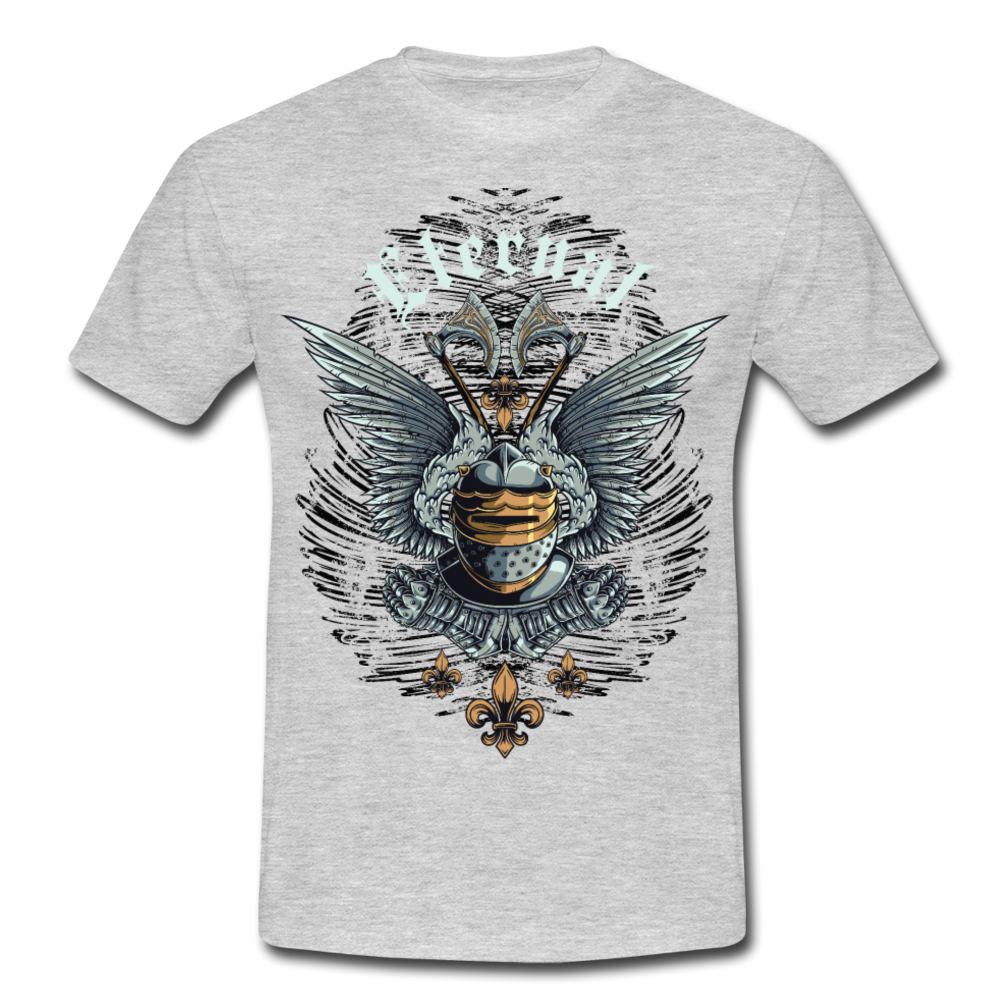 Cooles Herren T-Shirt Eternal mit Mittelalterliche Rüstung als Motiv - Grau meliert