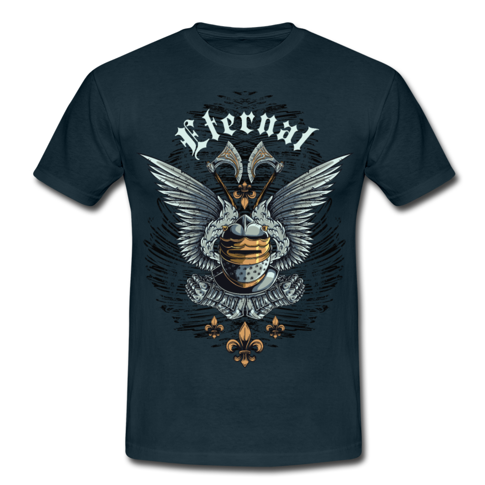 Cooles Herren T-Shirt Eternal mit Mittelalterliche Rüstung als Motiv - Navy