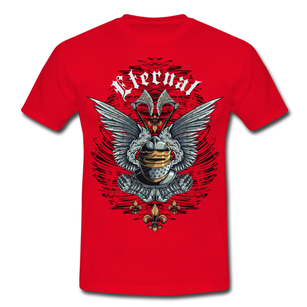 Cooles Herren T-Shirt Eternal mit Mittelalterliche Rüstung als Motiv - Rot