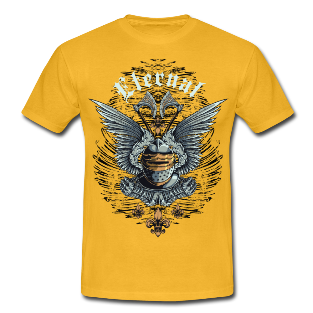 Cooles Herren T-Shirt Eternal mit Mittelalterliche Rüstung als Motiv - Gelb
