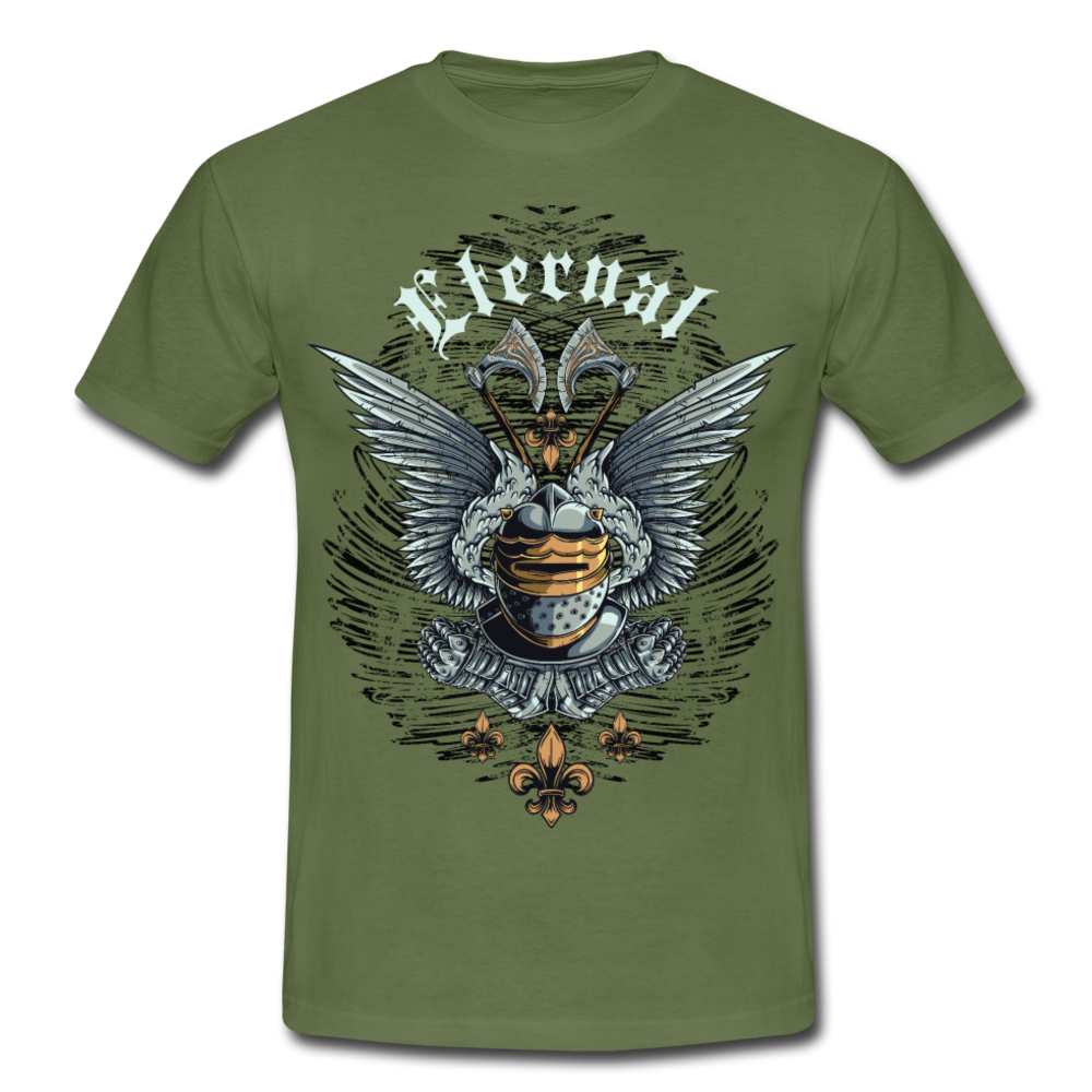 Cooles Herren T-Shirt Eternal mit Mittelalterliche Rüstung als Motiv - Militärgrün