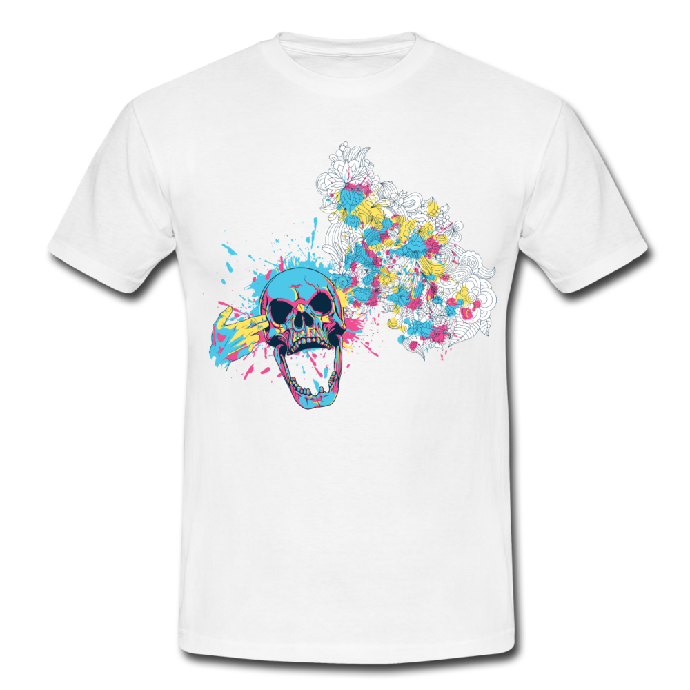 Cooles Totenkopf Herren T-Shirt - Weiß
