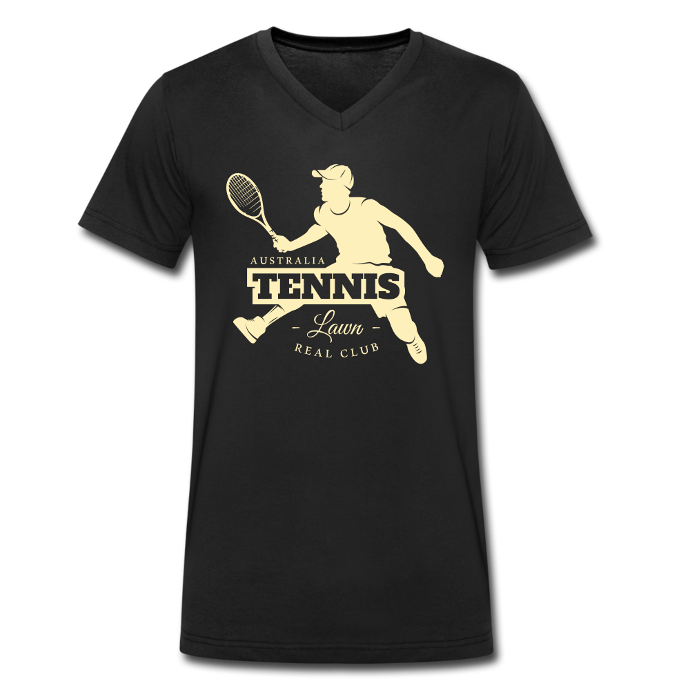 Australia Tennis V-Neck T-Shirt - Schwarz
