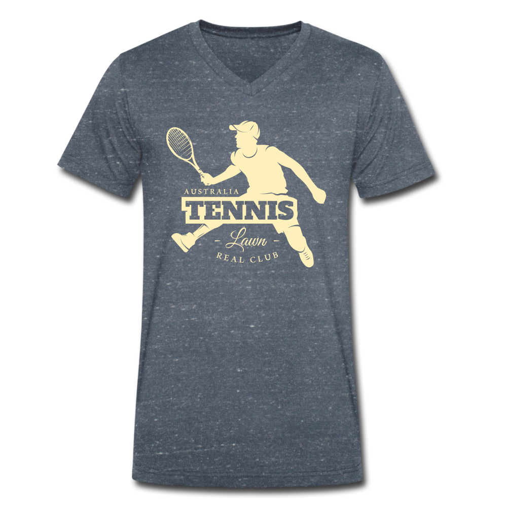 Australia Tennis V-Neck T-Shirt - Navy meliert
