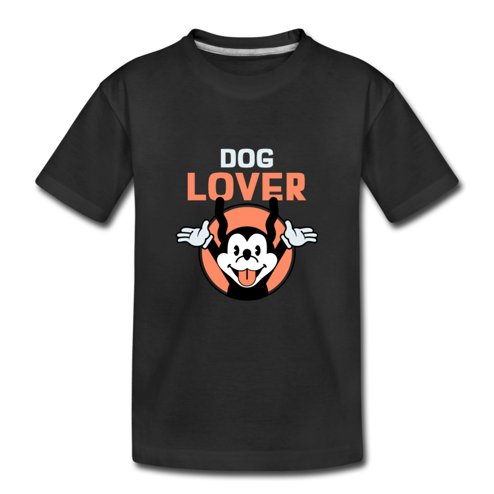 Dog Lover Kinder T-Shirt - Schwarz