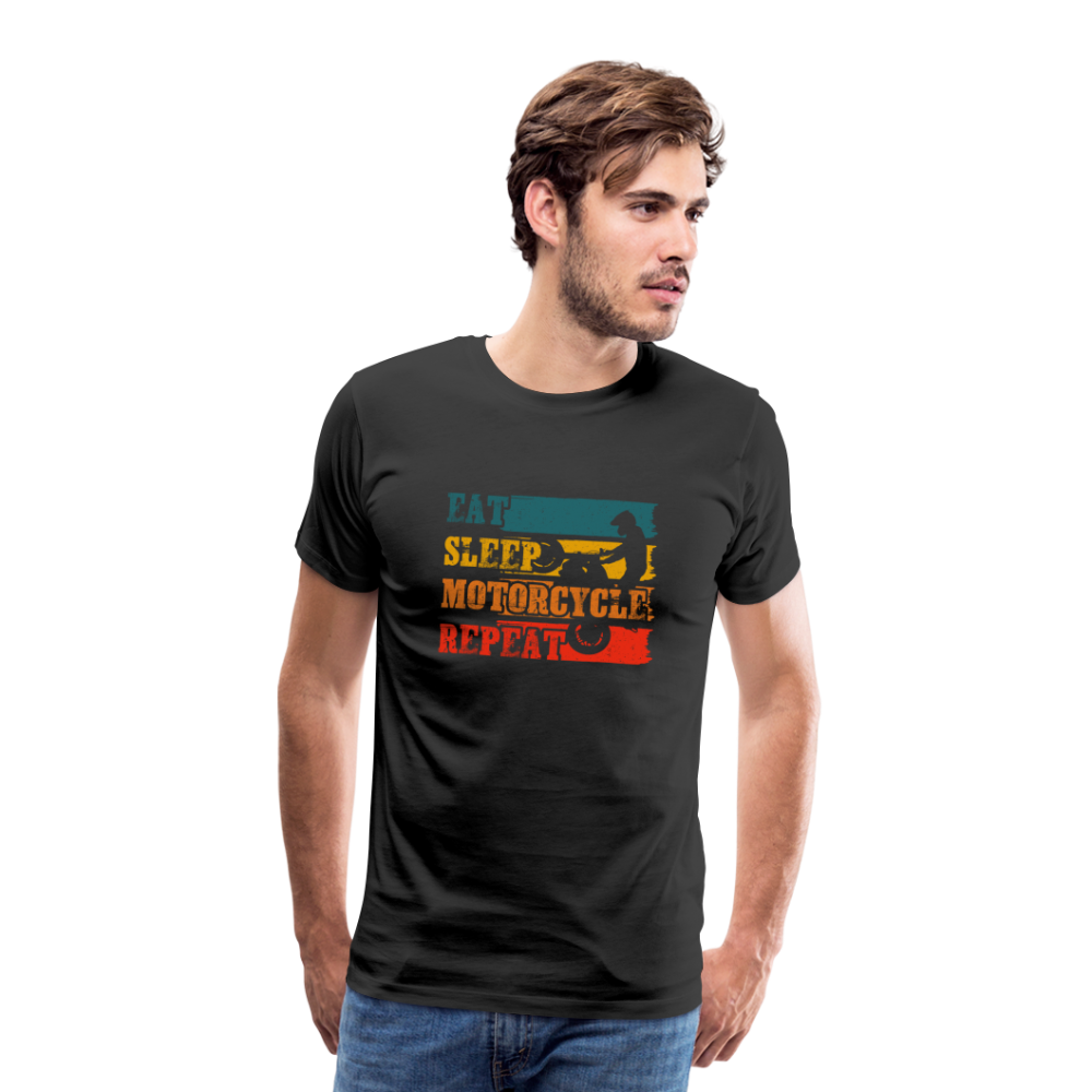 Eet sleep motorcycle repeat Men’s Premium T-Shirt - Schwarz
