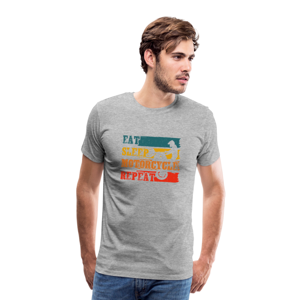 Eet sleep motorcycle repeat Men’s Premium T-Shirt - Grau meliert