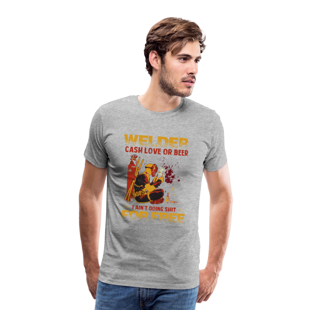 Cash Love or Beer Premium T-Shirt - Grau meliert