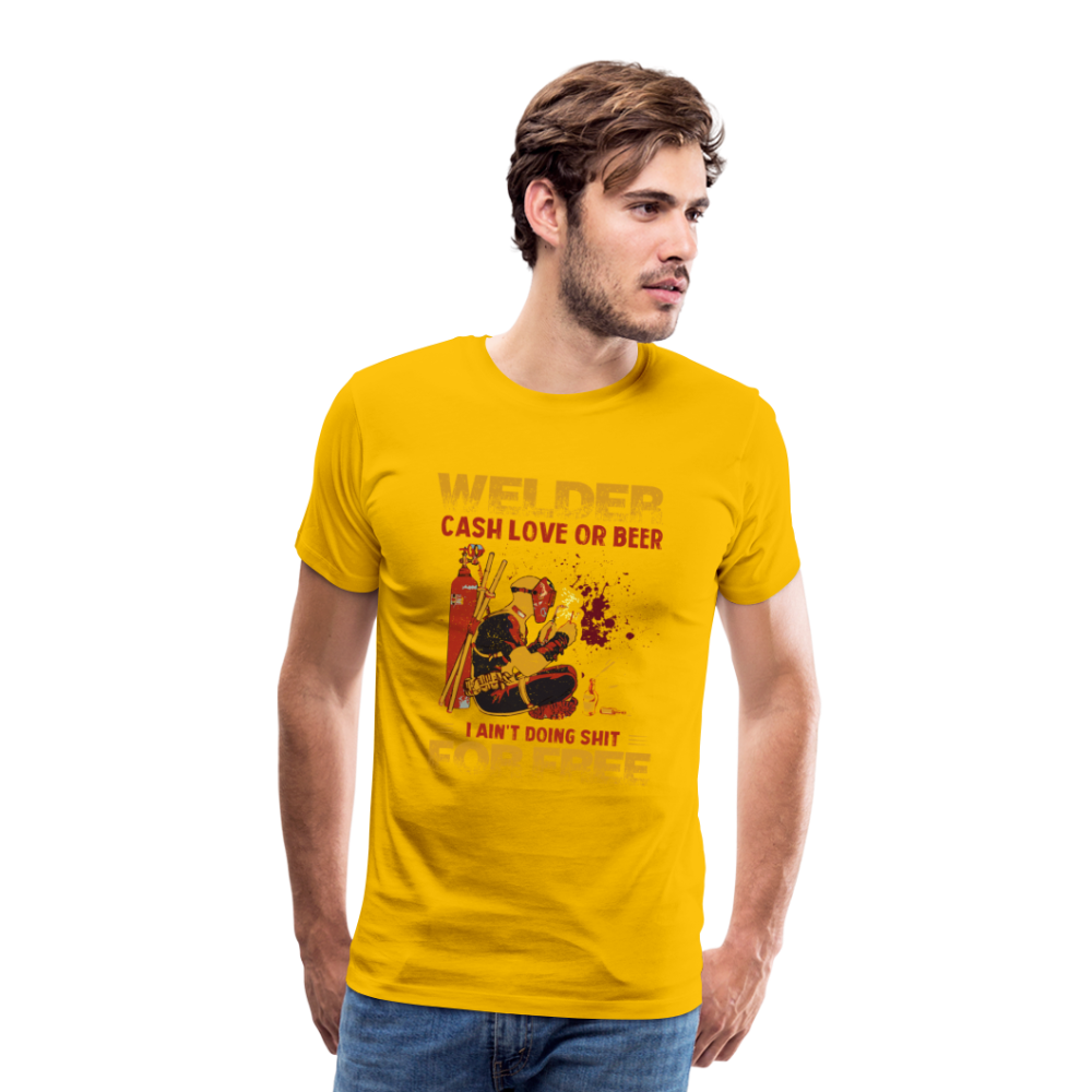 Cash Love or Beer Premium T-Shirt - Sonnengelb