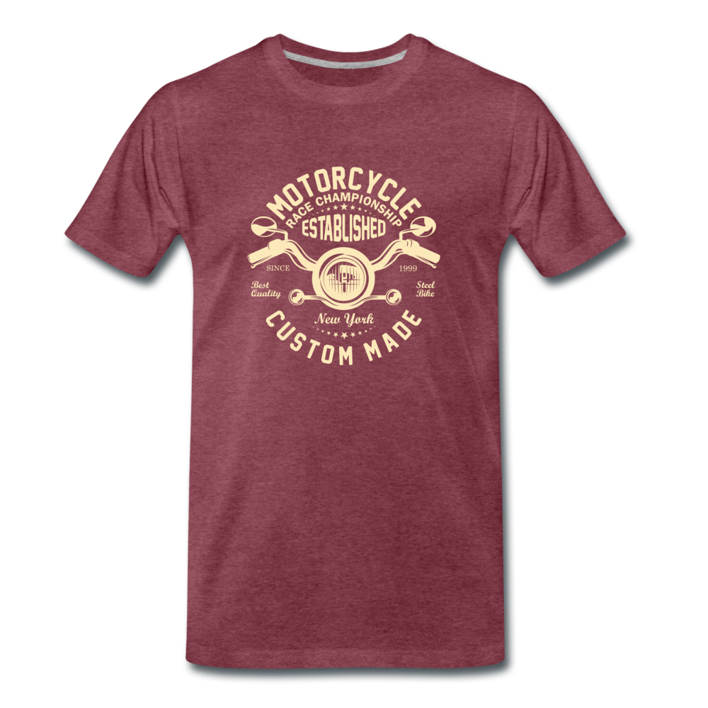 Motorcycle Men’s Premium T-Shirt - Bordeauxrot meliert