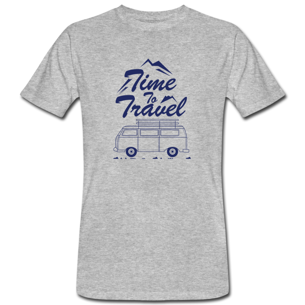 Time to Travel Men's Organic T-Shirt - Grau meliert