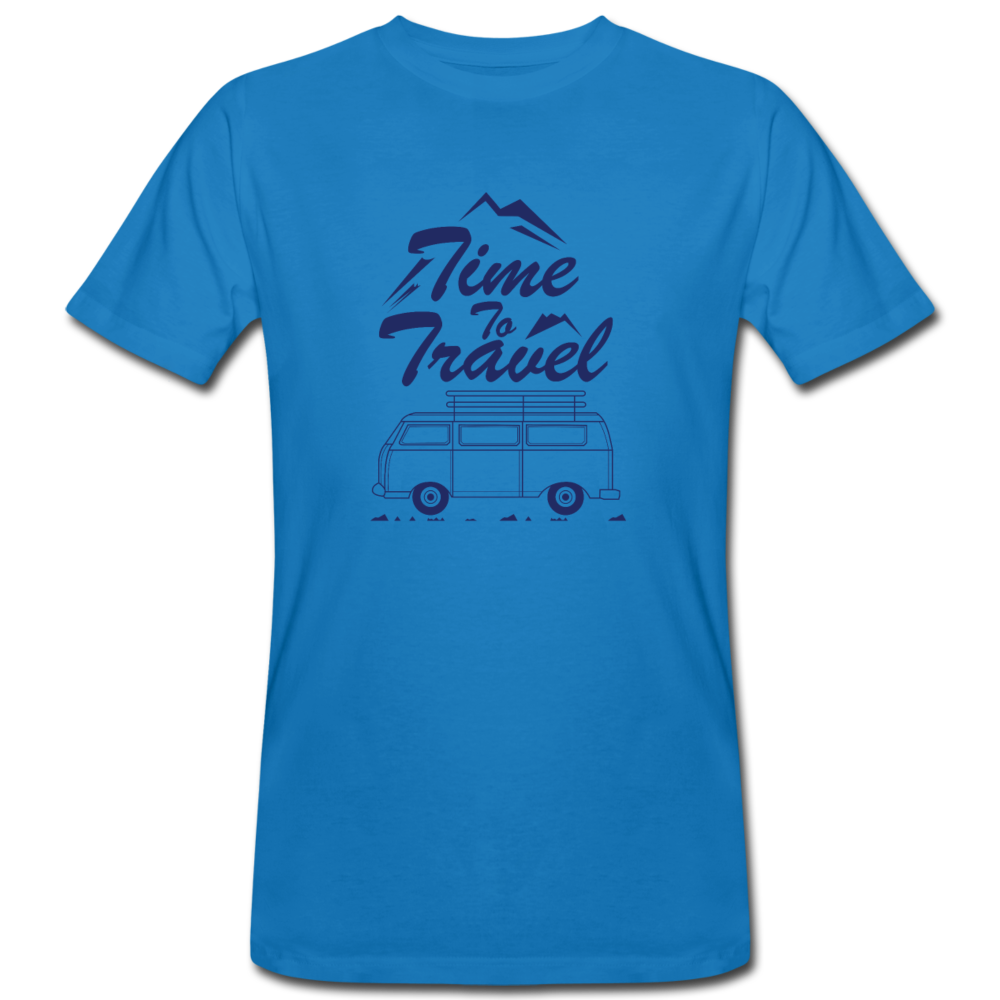 Time to Travel Men's Organic T-Shirt - Pfauenblau