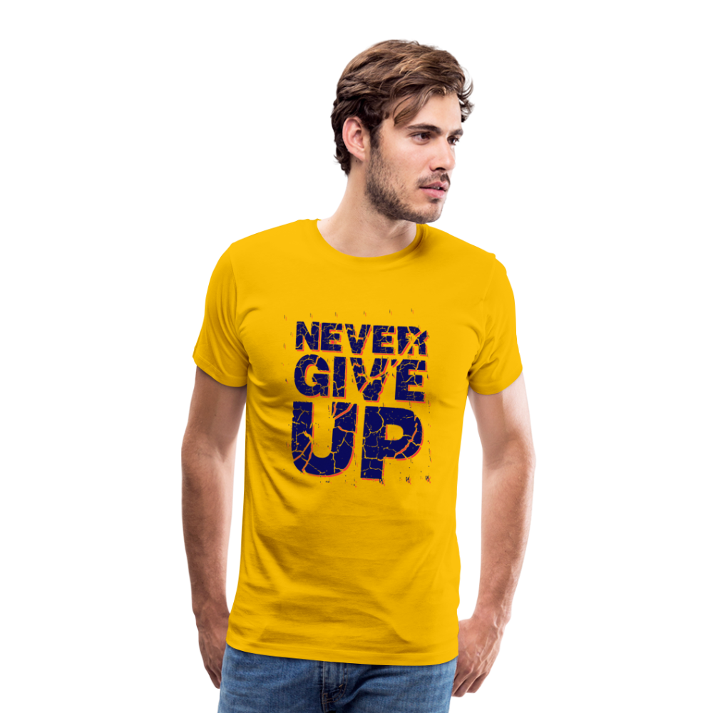 Never Give UP Men’s Premium T-Shirt - Sonnengelb
