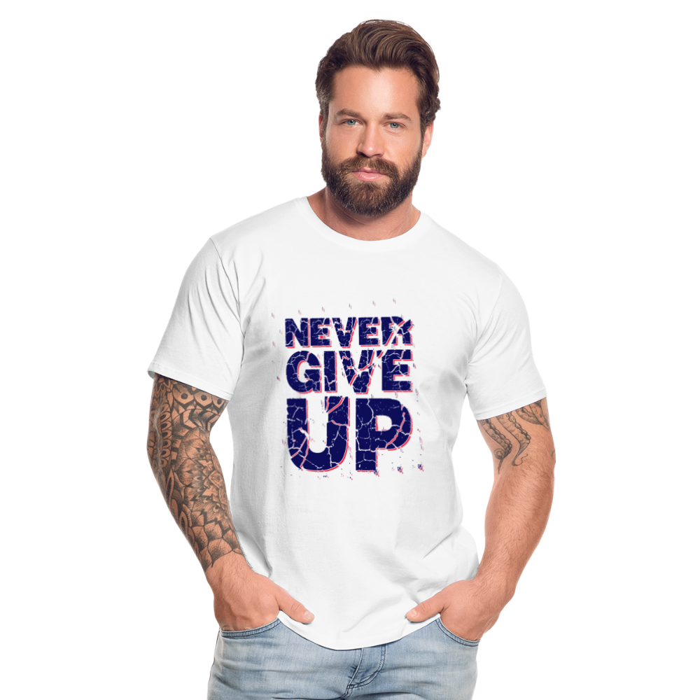 Never Give UP Men’s Premium Organic T-Shirt - Weiß