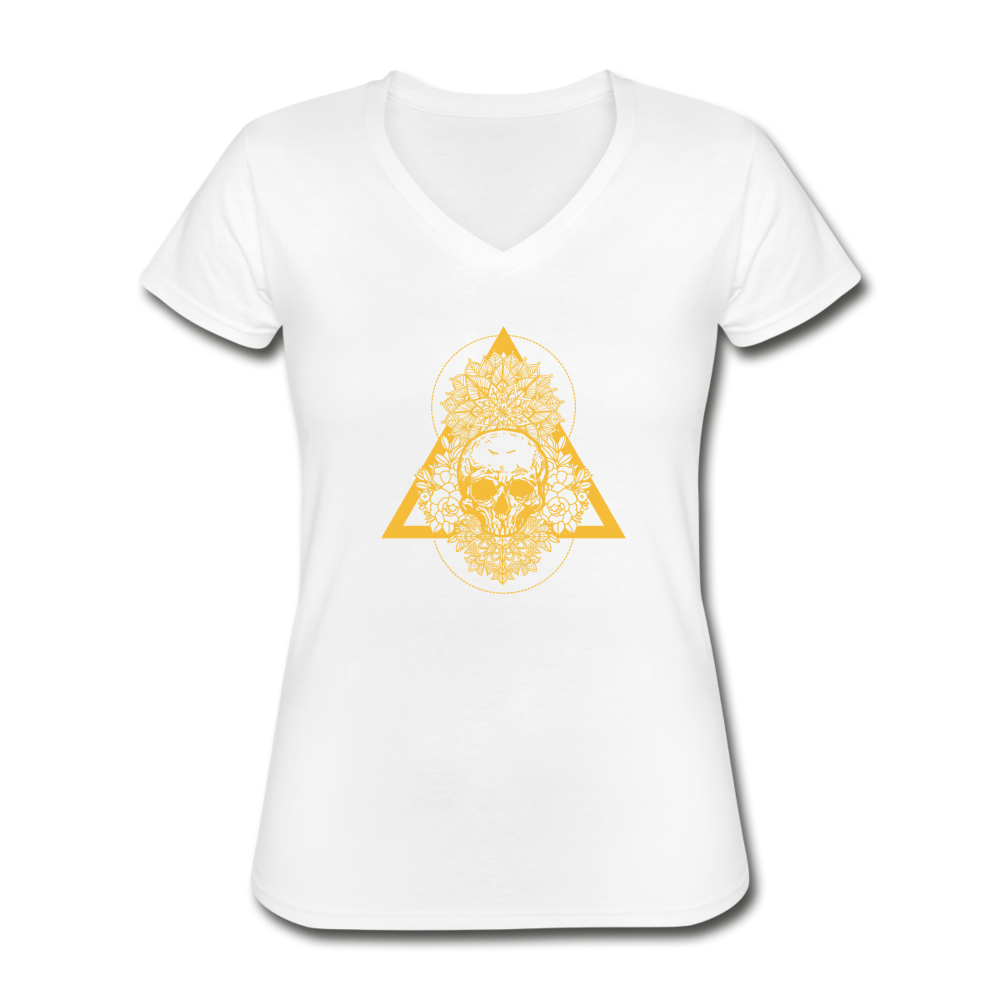 Totenkopf Tattoo Design Classic Women’s V-Neck T-Shirt - Weiß