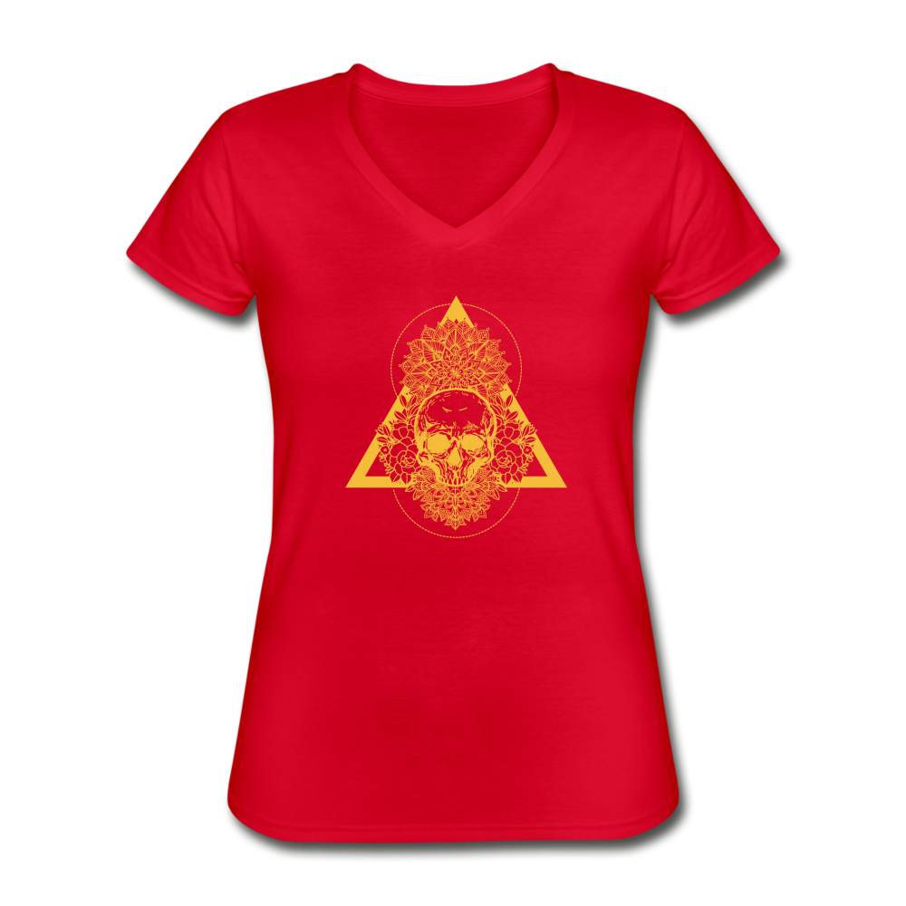 Totenkopf Tattoo Design Classic Women’s V-Neck T-Shirt - Rot