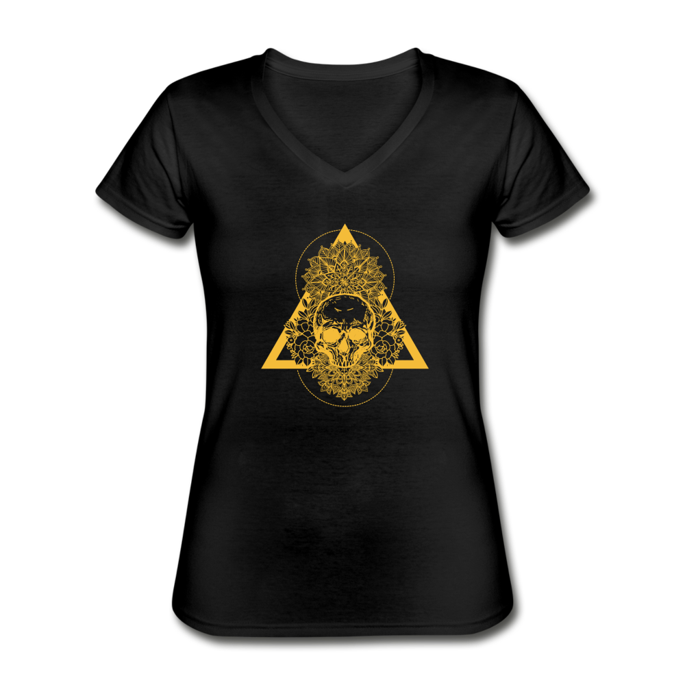 Totenkopf Tattoo Design Classic Women’s V-Neck T-Shirt - Schwarz