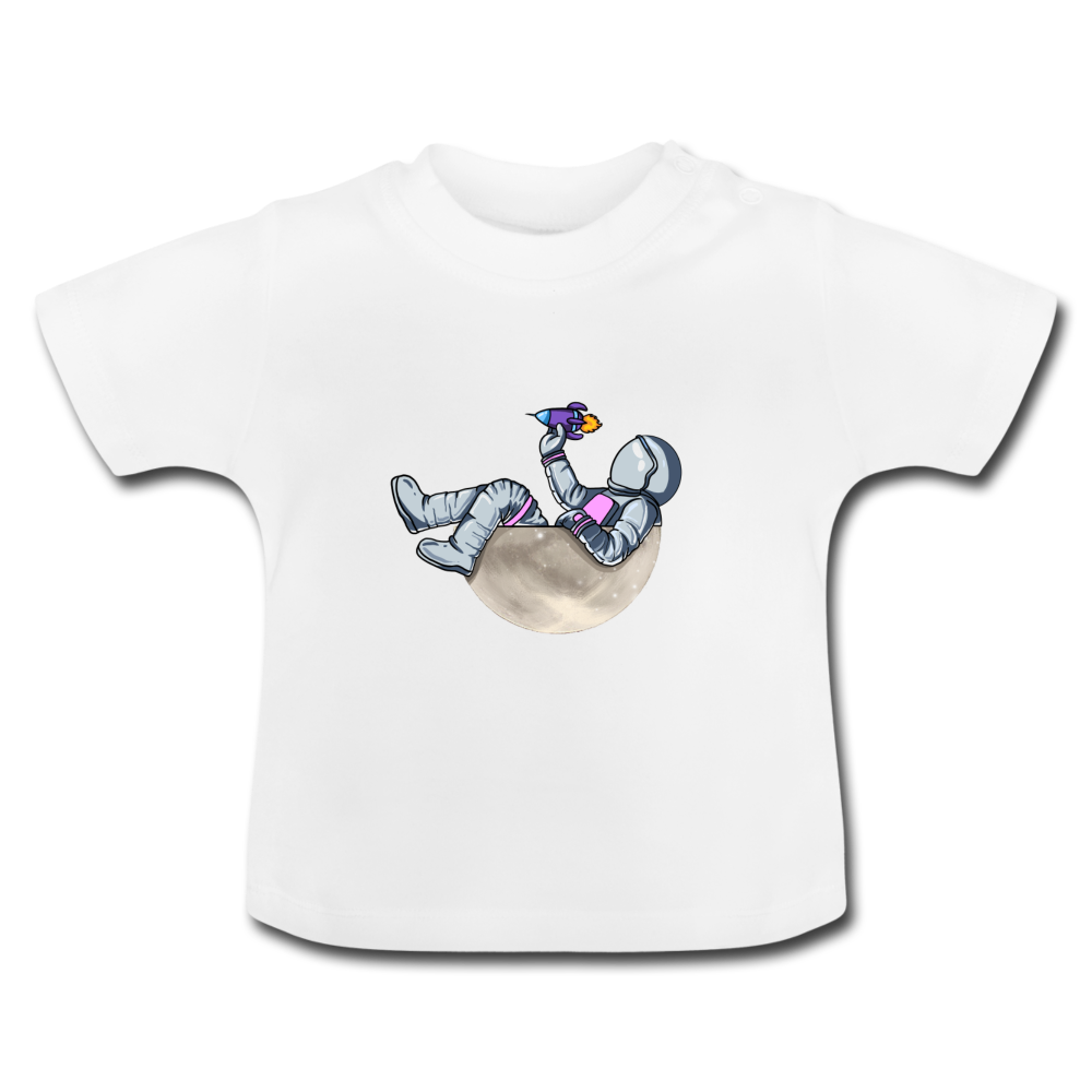 Moon Space ship Astronaut Baby T-Shirt - Weiß