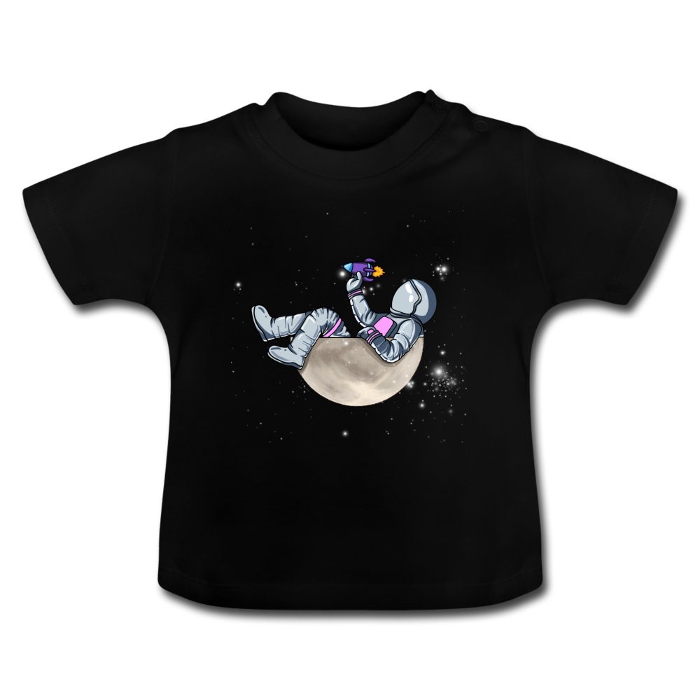 Moon Space ship Astronaut Baby T-Shirt - Schwarz
