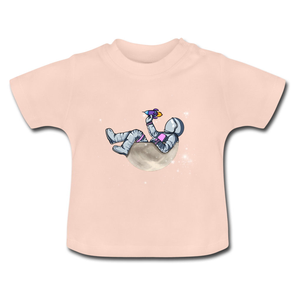 Moon Space ship Astronaut Baby T-Shirt - Kristallrosa