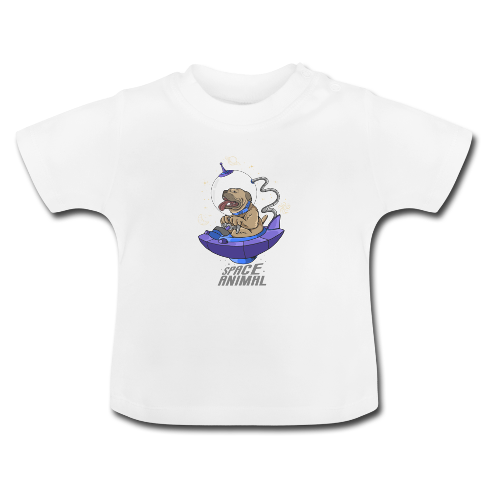 Space Dog Baby T-Shirt - Weiß