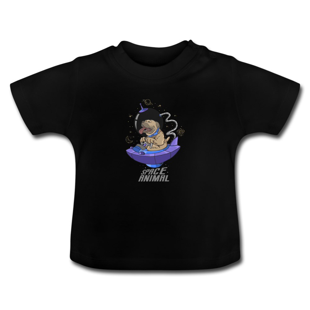 Space Dog Baby T-Shirt - Schwarz