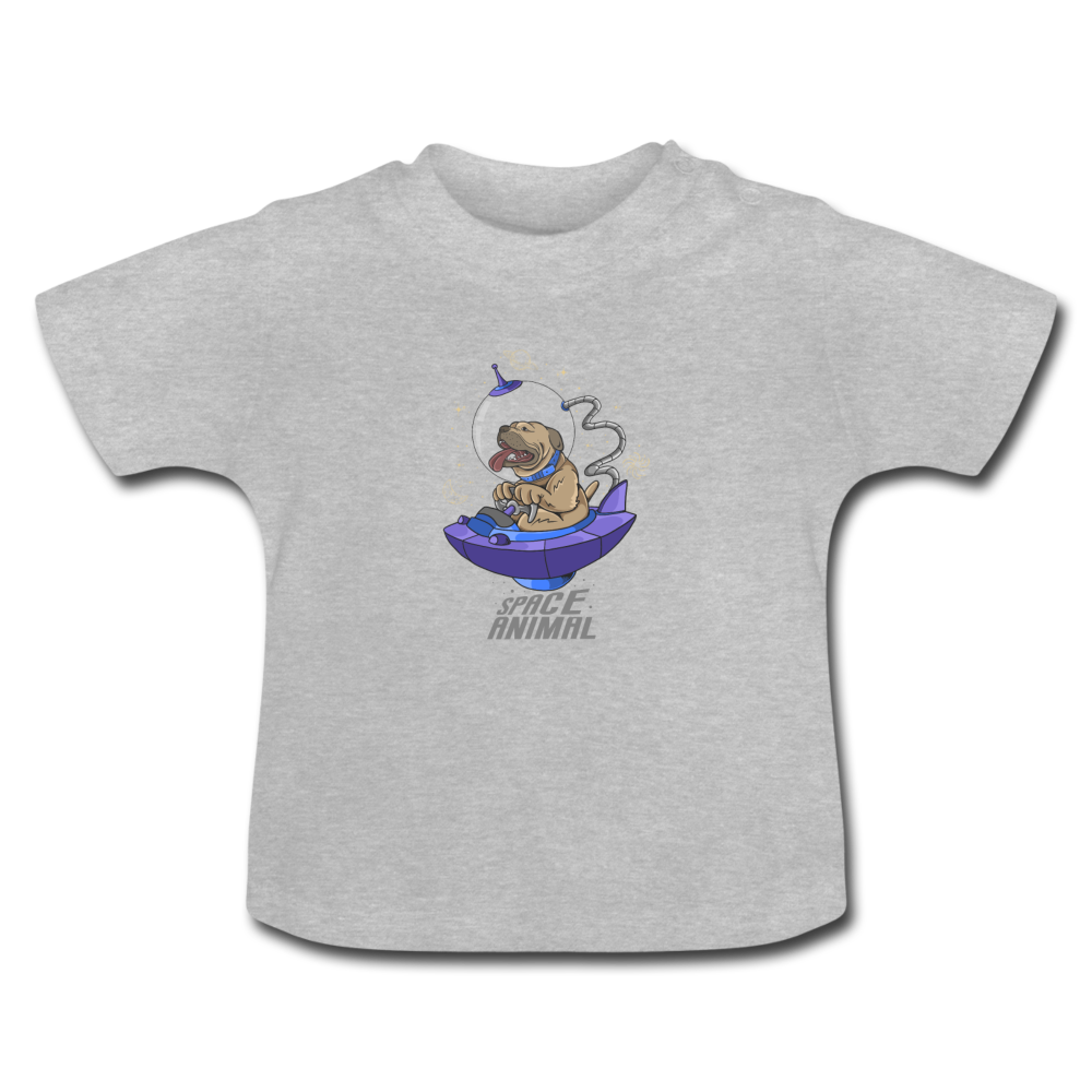 Space Dog Baby T-Shirt - Grau meliert