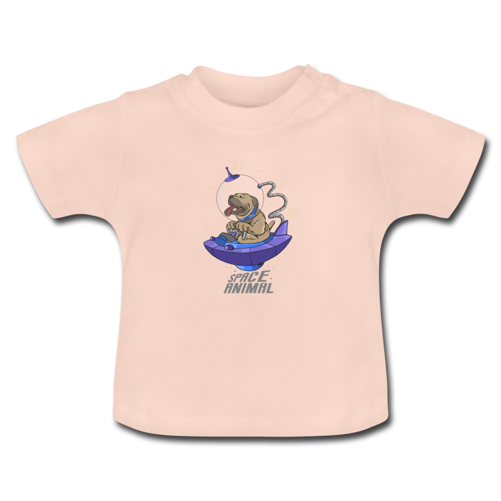 Space Dog Baby T-Shirt - Kristallrosa