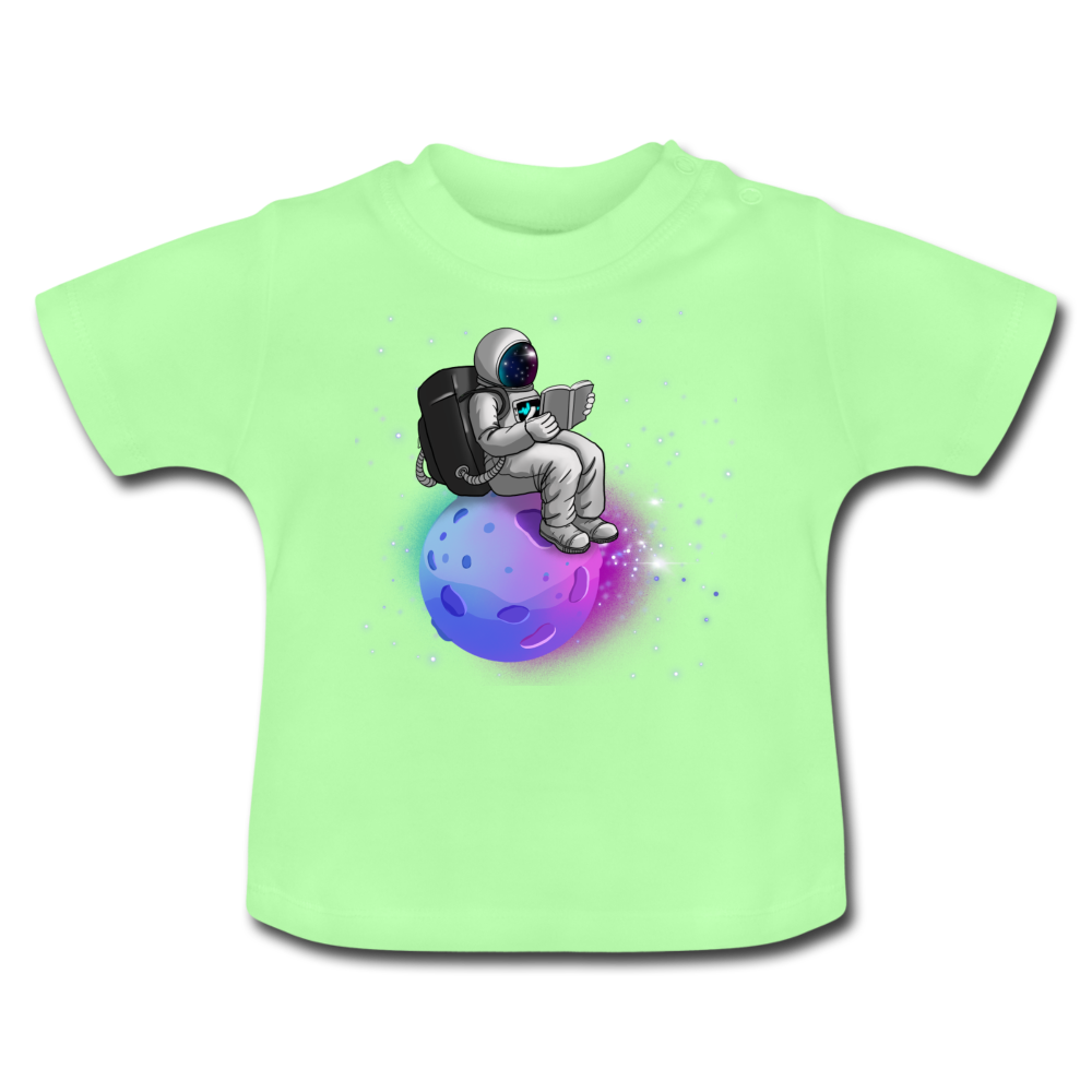 Planet reading Astronaut Baby T-Shirt - Mintgrün