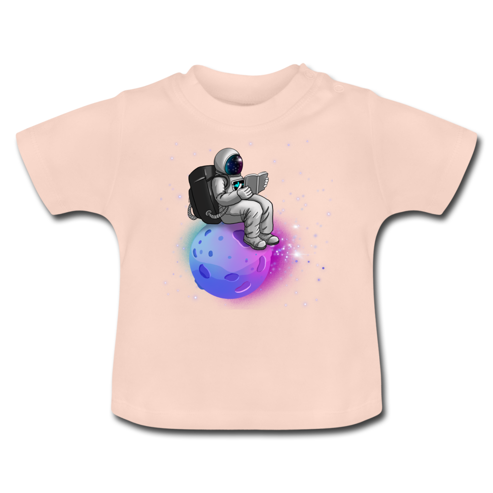 Planet reading Astronaut Baby T-Shirt - Kristallrosa
