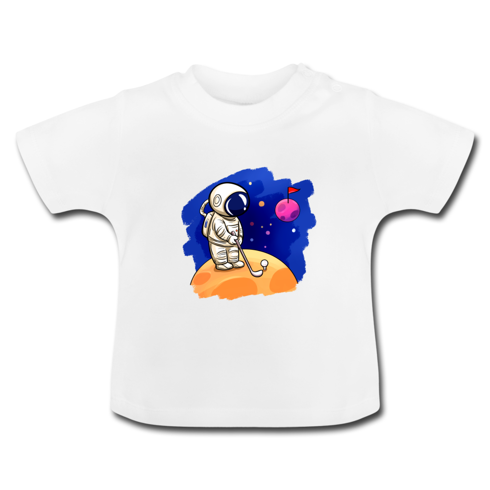 Space Golf Astronaut Baby T-Shirt - Weiß