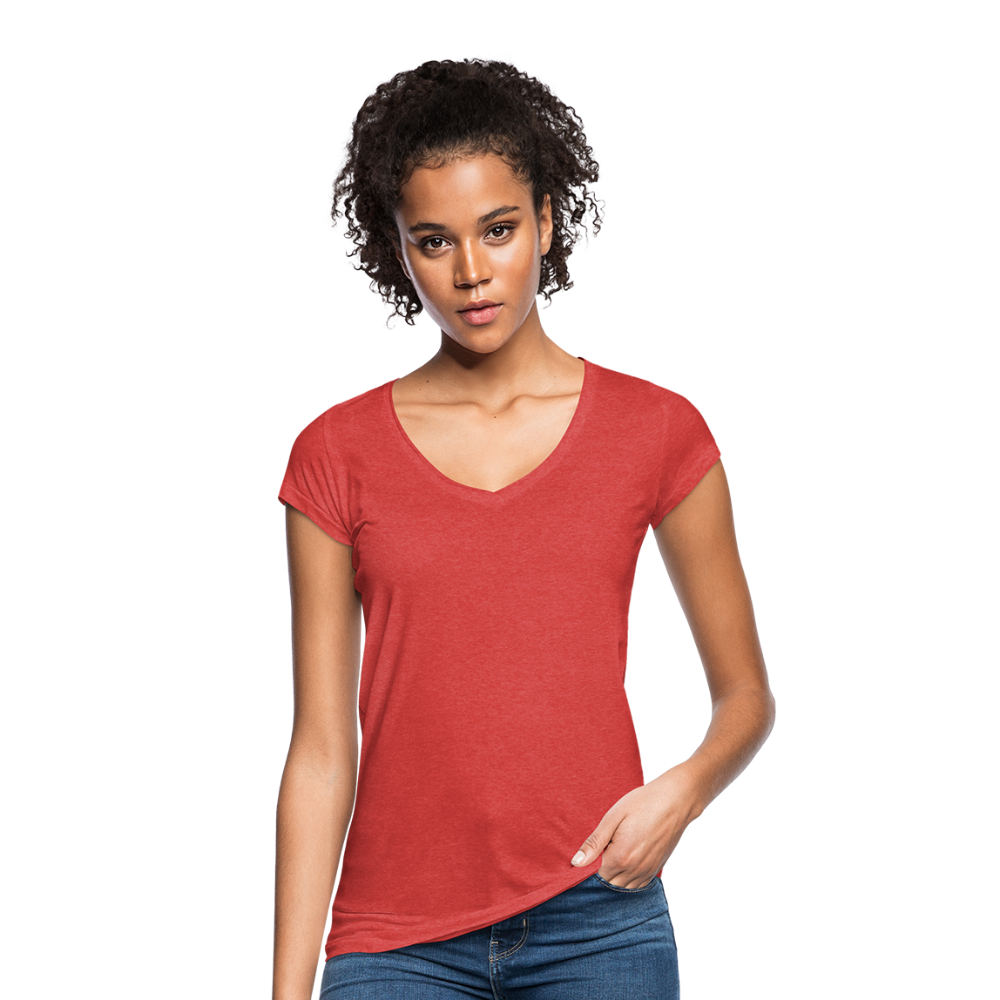 Damen Vintage T-Shirt - Rot meliert