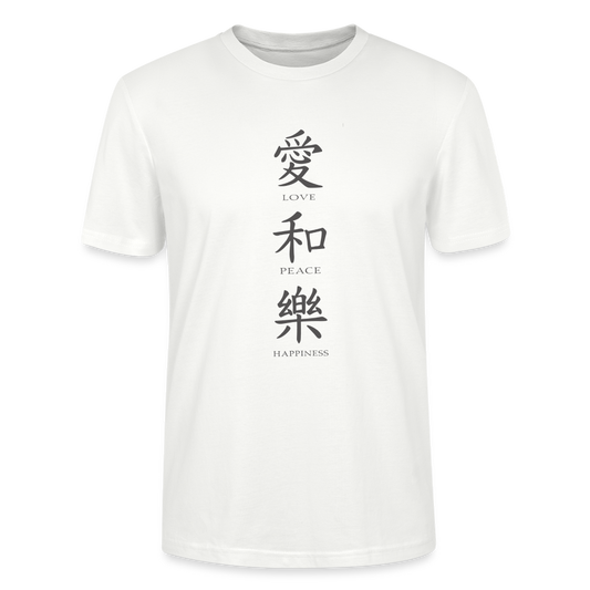 LOVE PEASE HAPPINESS Herren Bio-T-Shirt - Weiß