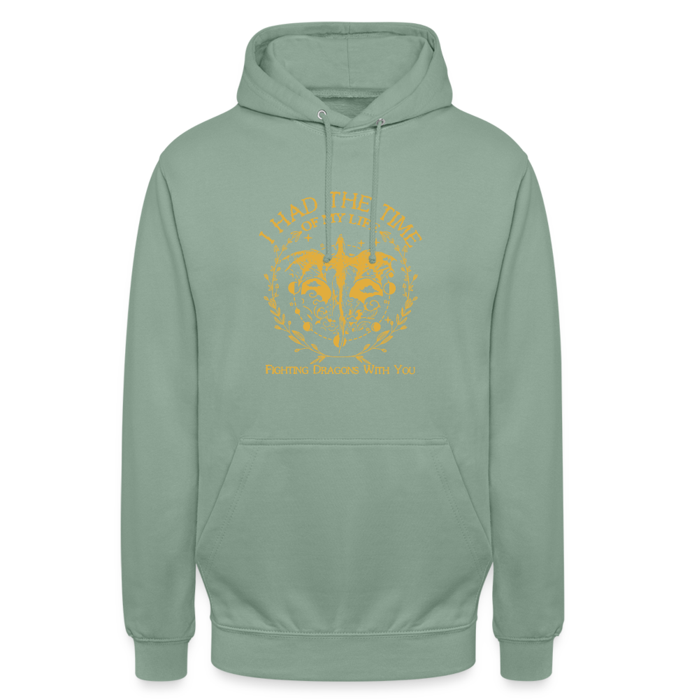 Flying Dragon Unisex Hoodie - Graugrün