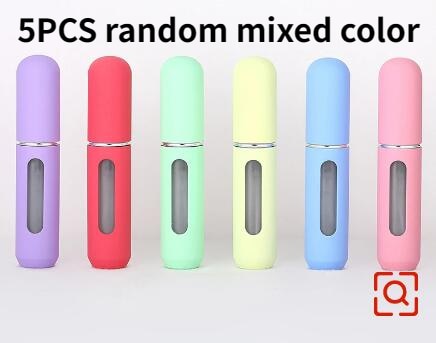 5pcs Mini Portable Bottom-Filling Pump Perfume Refillable Spray Bottle Empty Cosmetic Containers Atomizer Bottle Travel Refill