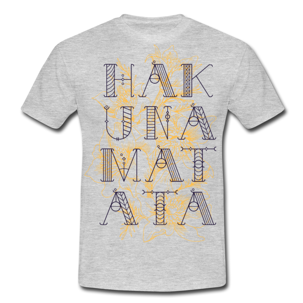 Cooles Herren T-Shirt Hakuna Matata - Grau meliert