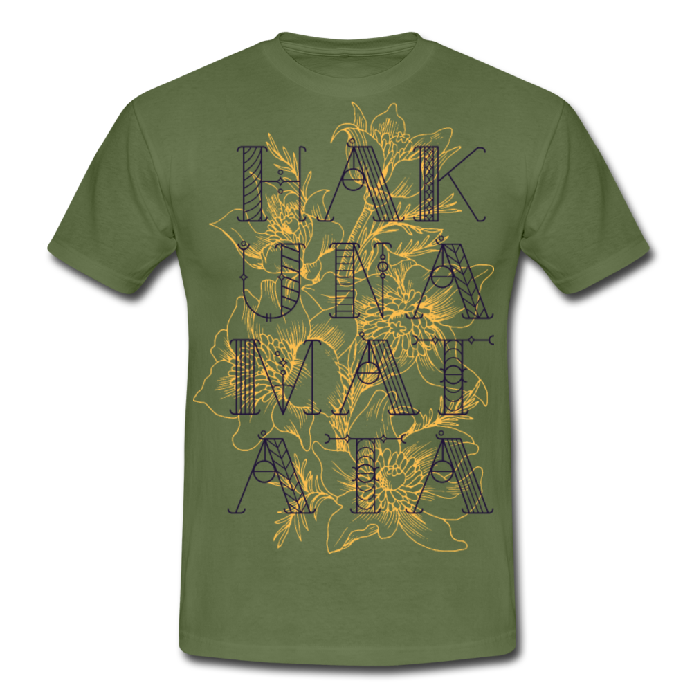 Cooles Herren T-Shirt Hakuna Matata - Militärgrün