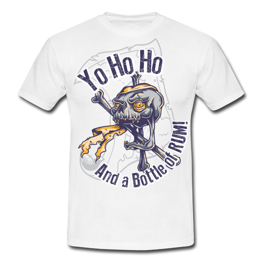 Cooles Herren T-Shirt Yo Ho Ho And a Bottle of RUM! - Weiß