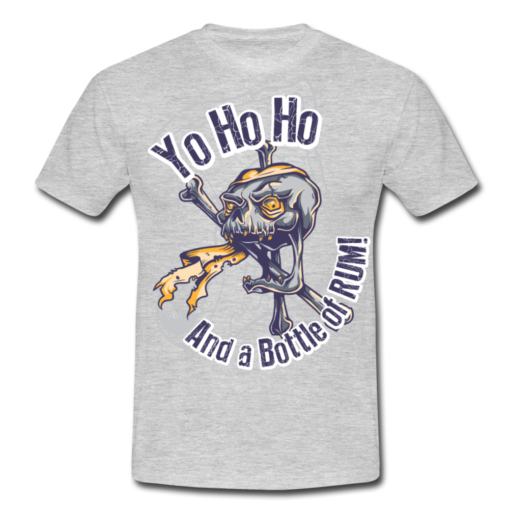 Cooles Herren T-Shirt Yo Ho Ho And a Bottle of RUM! - Grau meliert
