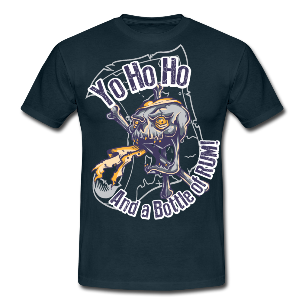 Cooles Herren T-Shirt Yo Ho Ho And a Bottle of RUM! - Navy