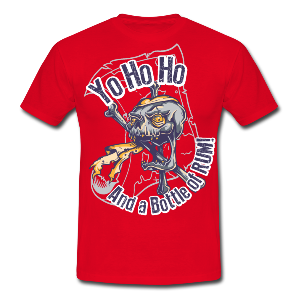 Cooles Herren T-Shirt Yo Ho Ho And a Bottle of RUM! - Rot