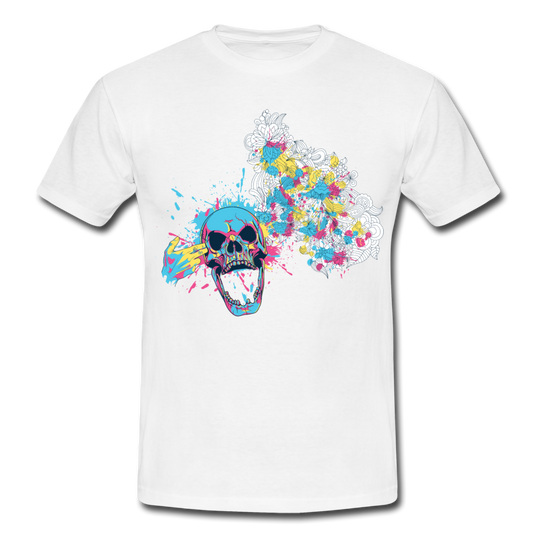 Cooles Totenkopf Herren T-Shirt - Weiß