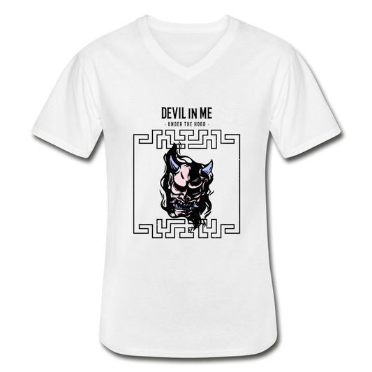 Devil in me V-Neck T-Shirt - Weiß