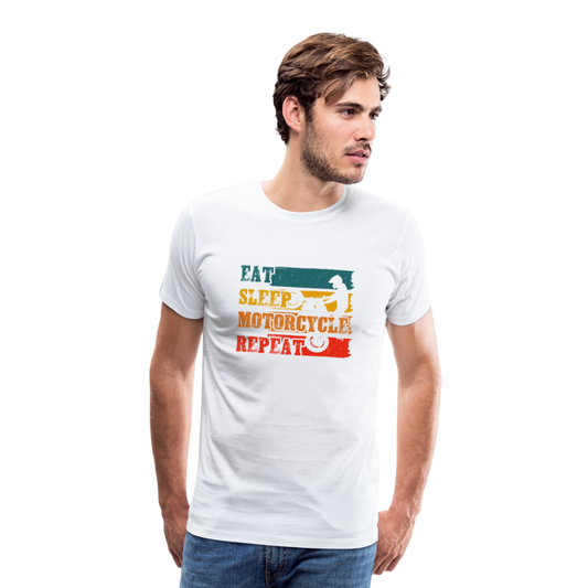 Eet sleep motorcycle repeat Men’s Premium T-Shirt - Weiß