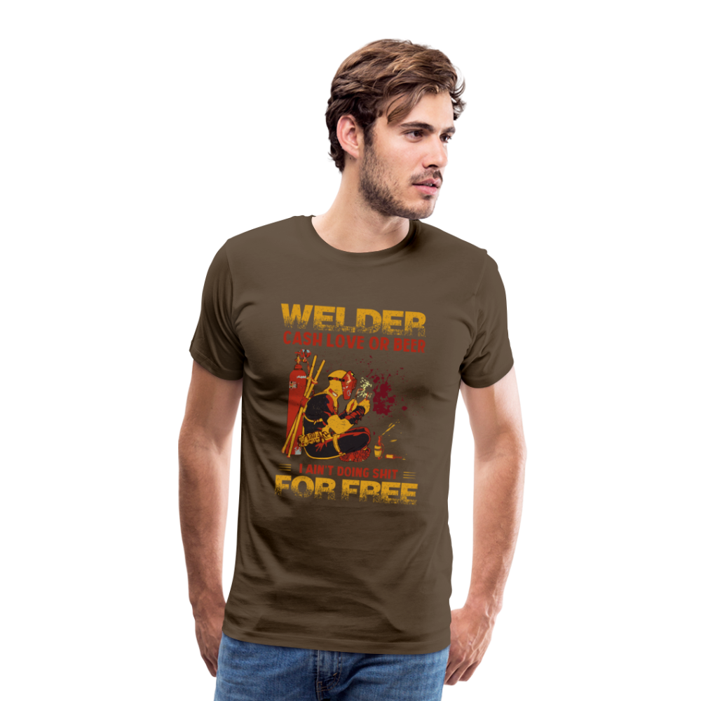 Cash Love or Beer Premium T-Shirt - Edelbraun